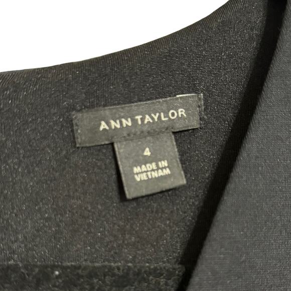 Ann Taylor The All-Day Ponte Dress In Colorblock Black Size 4 - Picture 7 of 8